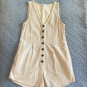 Madewell Linen shorts romper, button down as-new 4